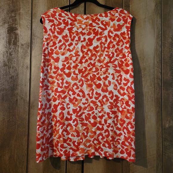 Red leopard print tank top with embroidered lace (3x) - Picture 3 of 7